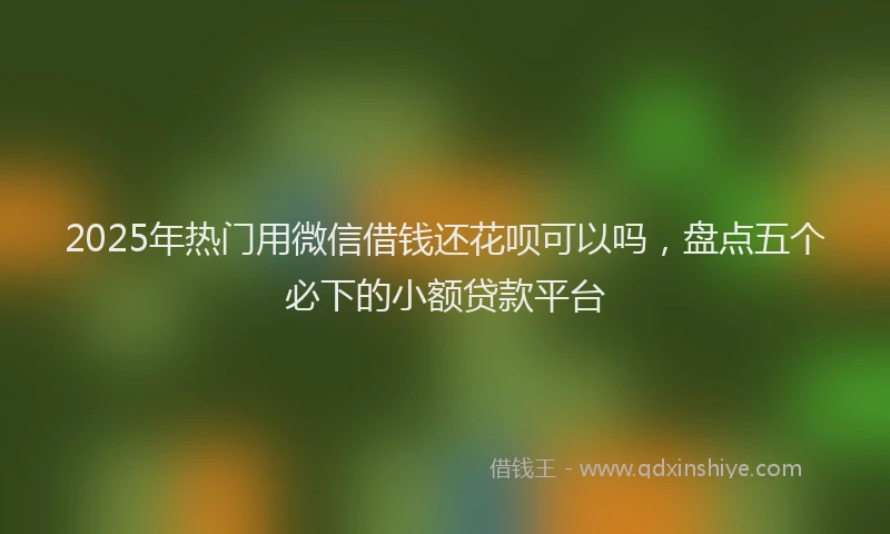 2025年热门用微信借钱还花呗可以吗，盘点五个必下的小额贷款平台
