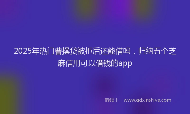 2025年热门曹操贷被拒后还能借吗，归纳五个芝麻信用可以借钱的app