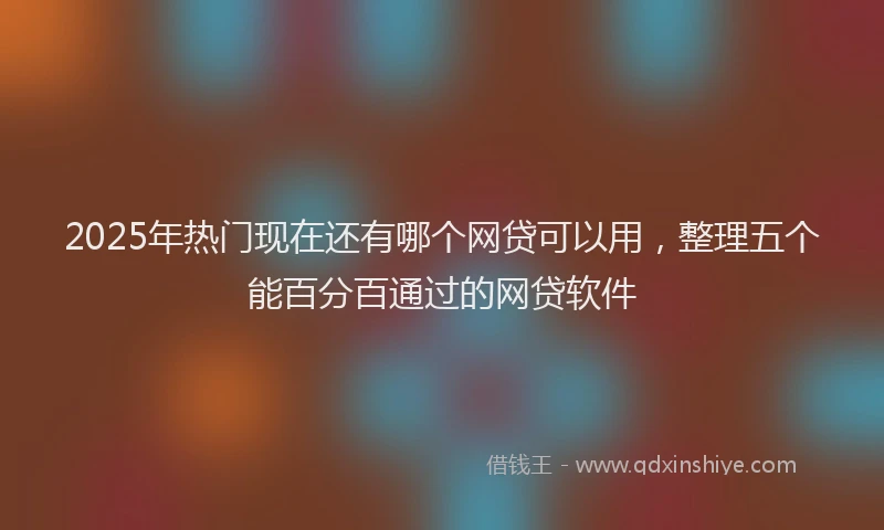 2025年热门现在还有哪个网贷可以用，整理五个能百分百通过的网贷软件