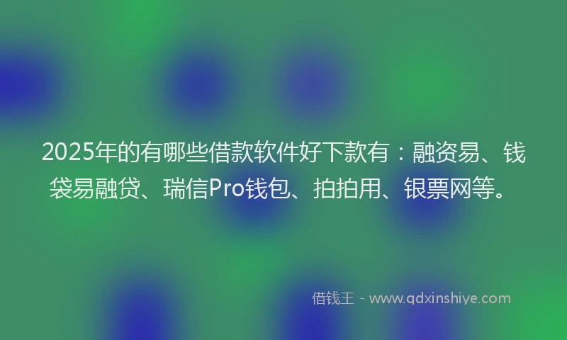 2025年的有哪些借款软件好下款有：融资易、钱袋易融贷、瑞信Pro钱包、拍拍用、银票网等。