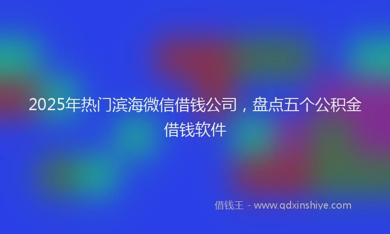 2025年热门滨海微信借钱公司，盘点五个公积金借钱软件