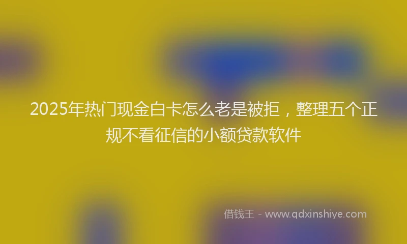 2025年热门现金白卡怎么老是被拒，整理五个正规不看征信的小额贷款软件