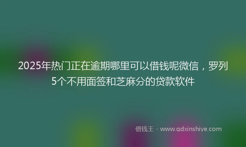2025年热门正在逾期哪里可以借钱呢微信，罗列5个不用面签和芝麻分的贷款软件