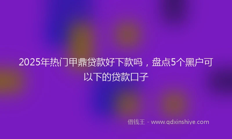 2025年热门甲鼎贷款好下款吗，盘点5个黑户可以下的贷款口子