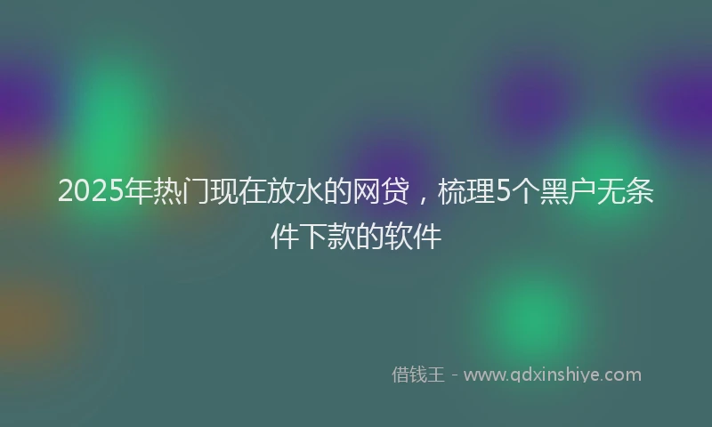 2025年热门现在放水的网贷，梳理5个黑户无条件下款的软件
