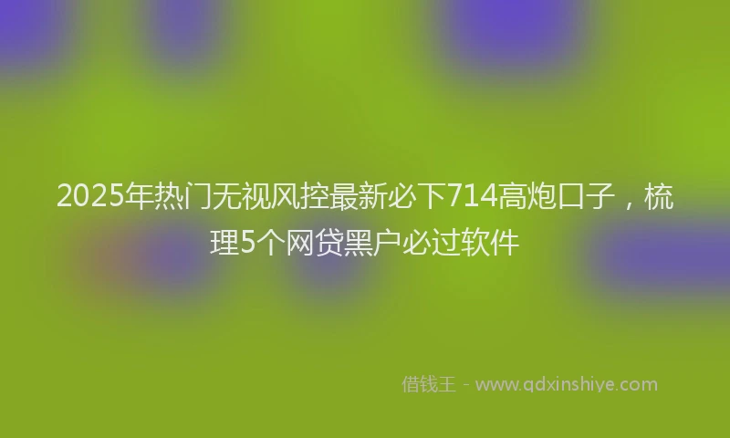 2025年热门无视风控最新必下714高炮口子，梳理5个网贷黑户必过软件