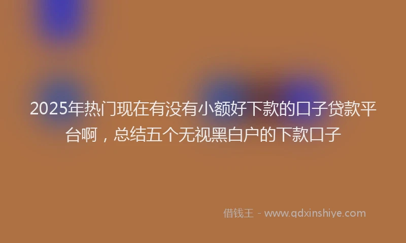 2025年热门现在有没有小额好下款的口子贷款平台啊，总结五个无视黑白户的下款口子