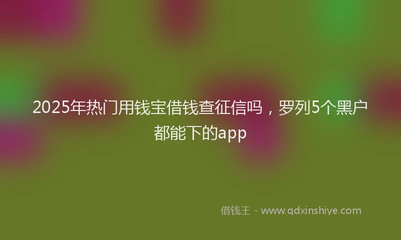 2025年热门用钱宝借钱查征信吗，罗列5个黑户都能下的app