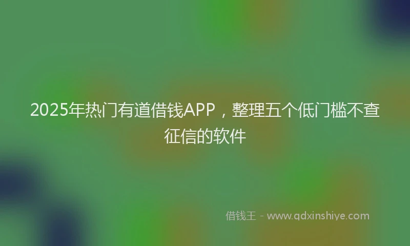 2025年热门有道借钱APP，整理五个低门槛不查征信的软件