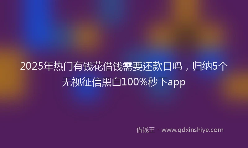 2025年热门有钱花借钱需要还款日吗，归纳5个无视征信黑白100%秒下app
