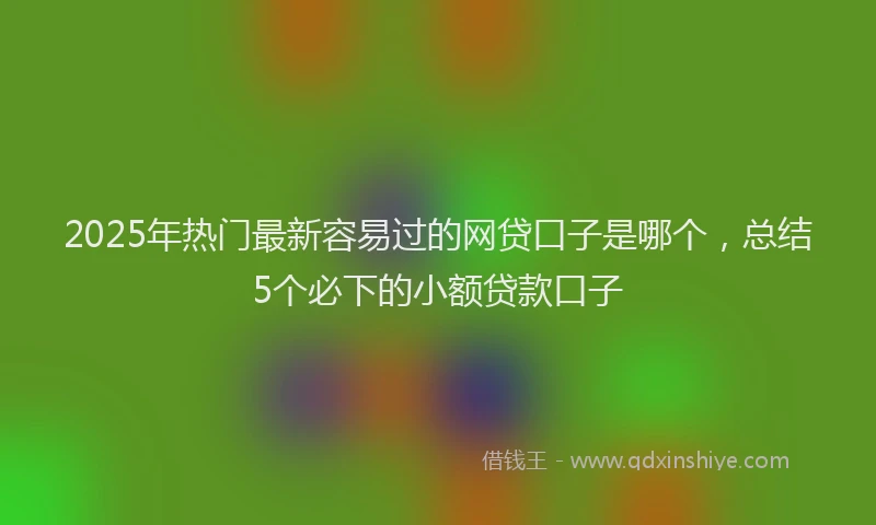 2025年热门最新容易过的网贷口子是哪个，总结5个必下的小额贷款口子