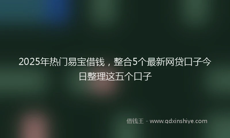 2025年热门易宝借钱，整合5个最新网贷口子今日整理这五个口子