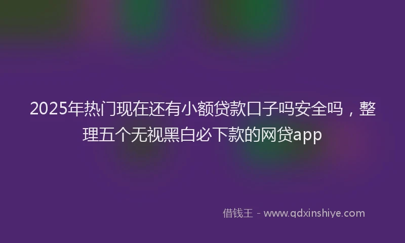 2025年热门现在还有小额贷款口子吗安全吗，整理五个无视黑白必下款的网贷app
