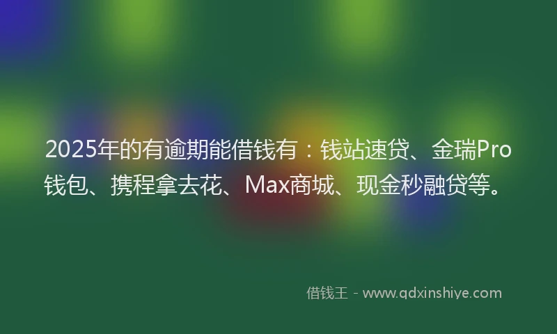 2025年的有逾期能借钱有：钱站速贷、金瑞Pro钱包、携程拿去花、Max商城、现金秒融贷等。