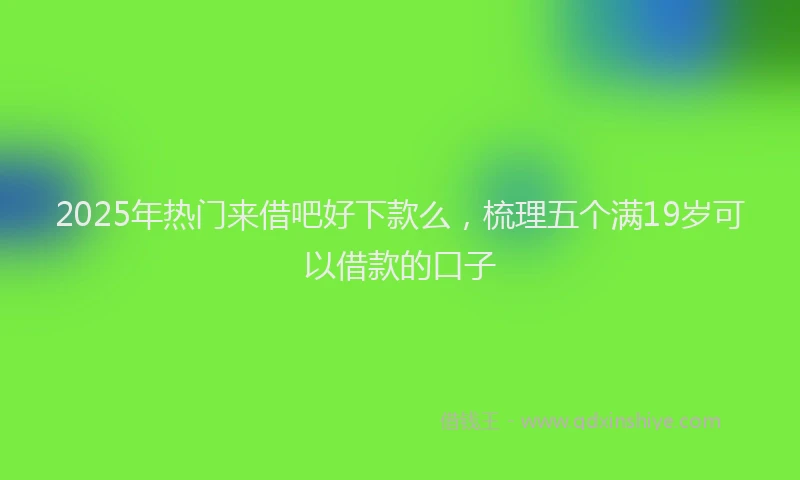 2025年热门来借吧好下款么，梳理五个满19岁可以借款的口子