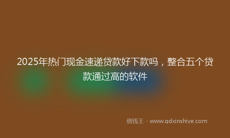 2025年热门现金速递贷款好下款吗，整合五个贷款通过高的软件