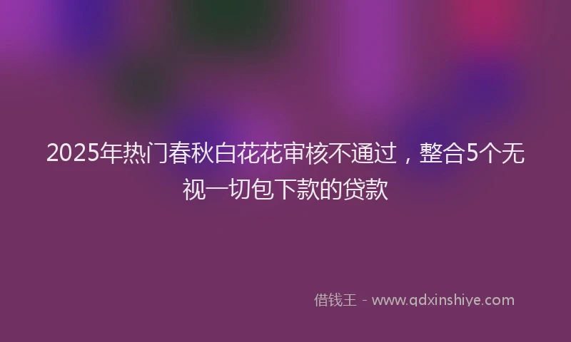 2025年热门春秋白花花审核不通过，整合5个无视一切包下款的贷款