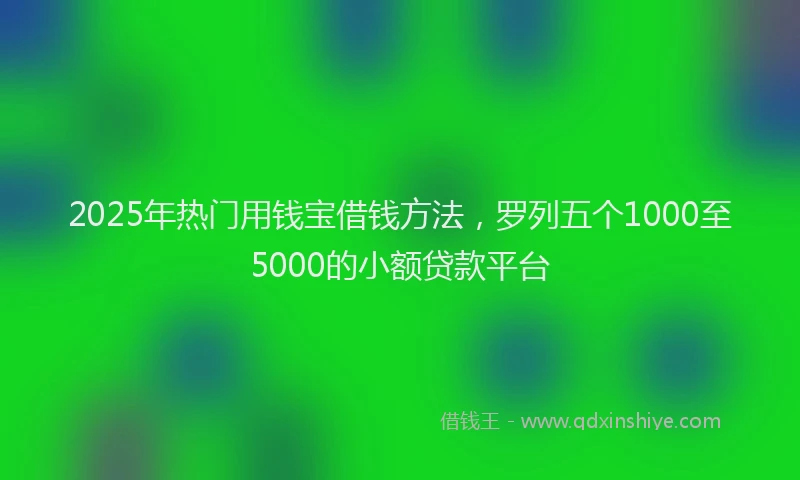 2025年热门用钱宝借钱方法，罗列五个1000至5000的小额贷款平台