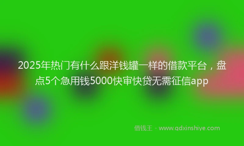 2025年热门有什么跟洋钱罐一样的借款平台，盘点5个急用钱5000快审快贷无需征信app