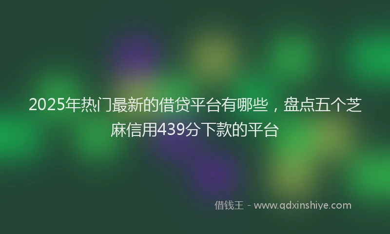 2025年热门最新的借贷平台有哪些，盘点五个芝麻信用439分下款的平台