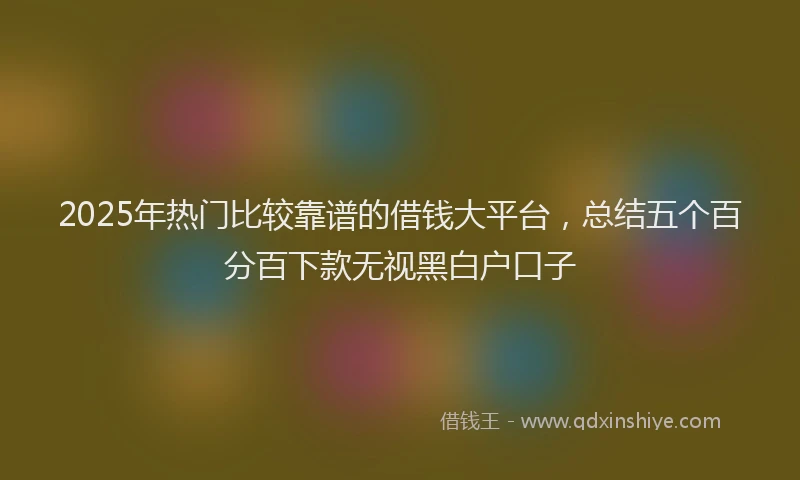 2025年热门比较靠谱的借钱大平台，总结五个百分百下款无视黑白户口子