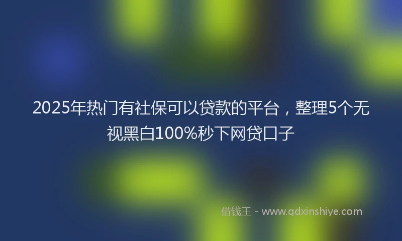 2025年热门有社保可以贷款的平台，整理5个无视黑白100%秒下网贷口子