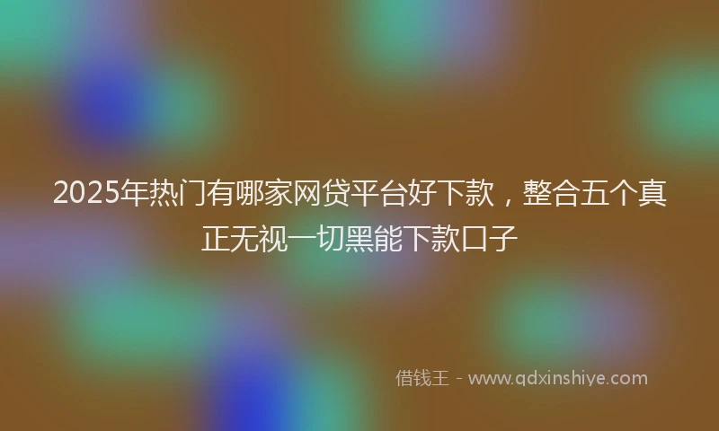 2025年热门有哪家网贷平台好下款，整合五个真正无视一切黑能下款口子