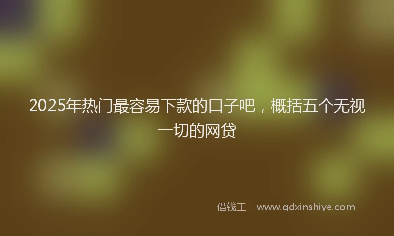 2025年热门最容易下款的口子吧，概括五个无视一切的网贷