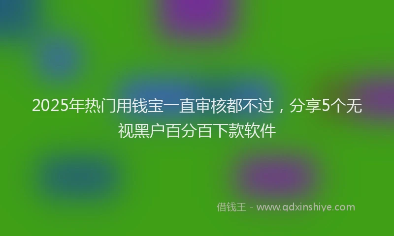 2025年热门用钱宝一直审核都不过，分享5个无视黑户百分百下款软件