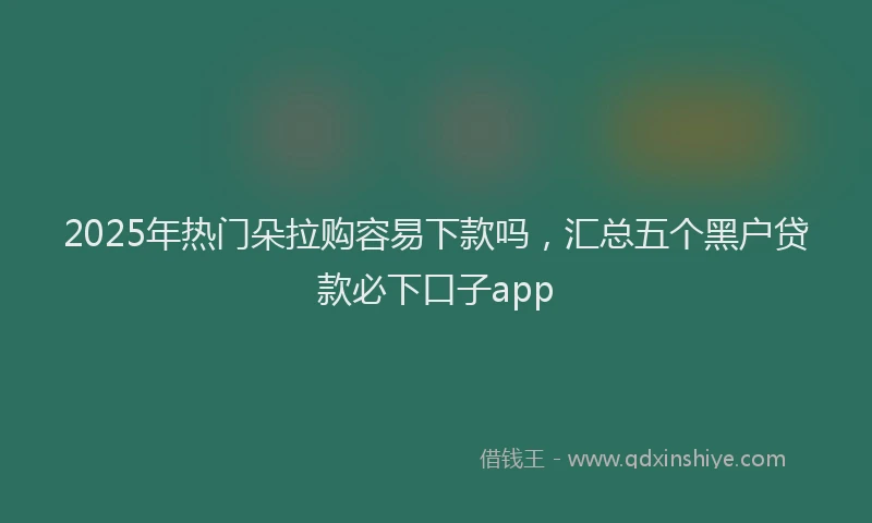 2025年热门朵拉购容易下款吗，汇总五个黑户贷款必下口子app