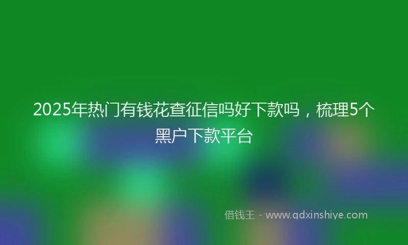 2025年热门有钱花查征信吗好下款吗，梳理5个黑户下款平台