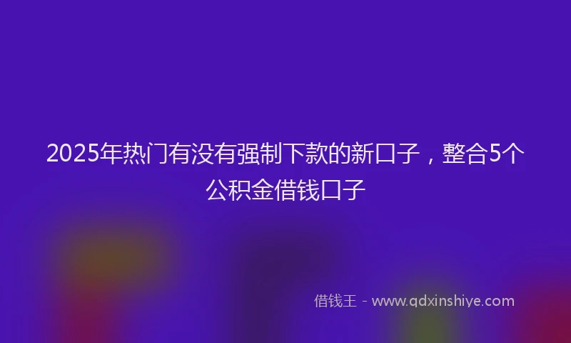 2025年热门有没有强制下款的新口子，整合5个公积金借钱口子
