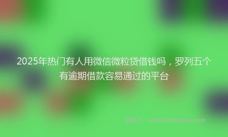 2025年热门有人用微信微粒贷借钱吗，罗列五个有逾期借款容易通过的平台