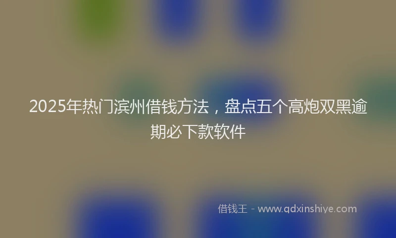 2025年热门滨州借钱方法，盘点五个高炮双黑逾期必下款软件