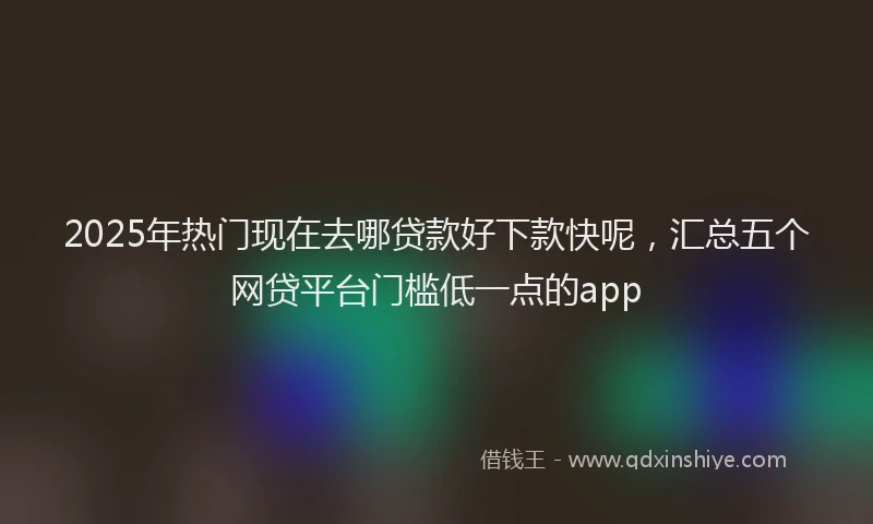 2025年热门现在去哪贷款好下款快呢，汇总五个网贷平台门槛低一点的app