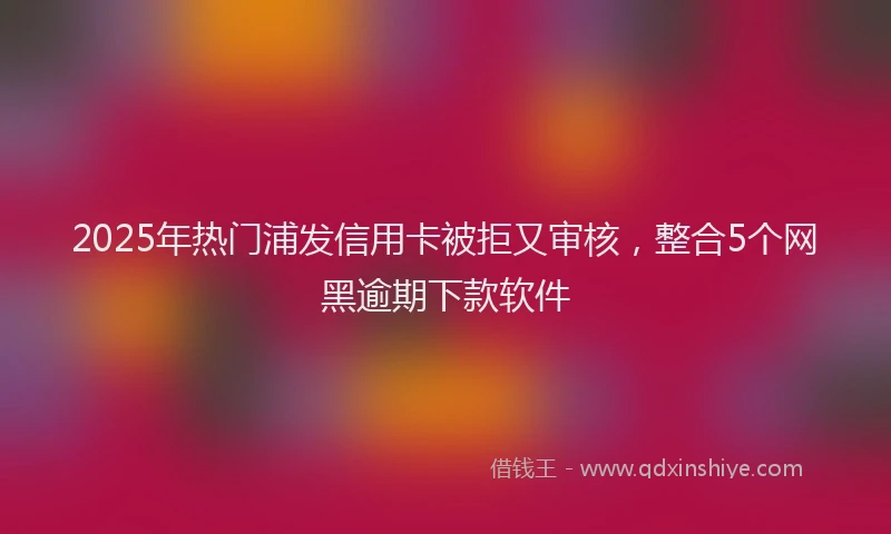 2025年热门浦发信用卡被拒又审核，整合5个网黑逾期下款软件