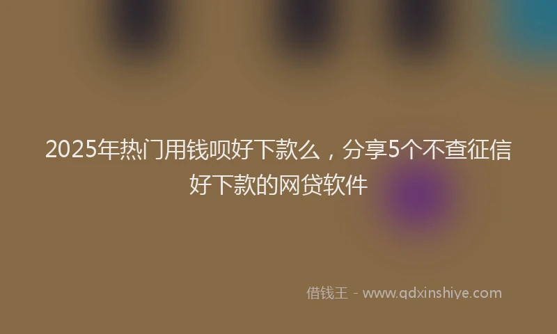 2025年热门用钱呗好下款么，分享5个不查征信好下款的网贷软件