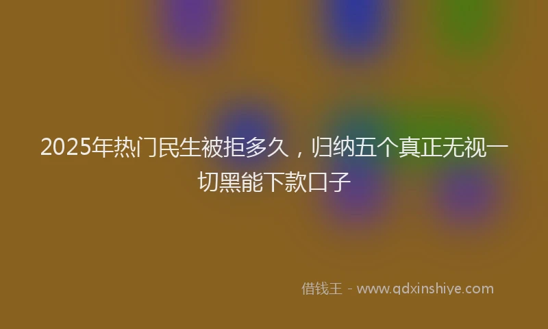2025年热门民生被拒多久，归纳五个真正无视一切黑能下款口子
