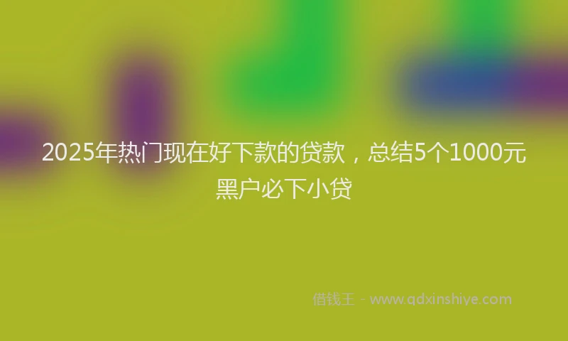 2025年热门现在好下款的贷款，总结5个1000元黑户必下小贷