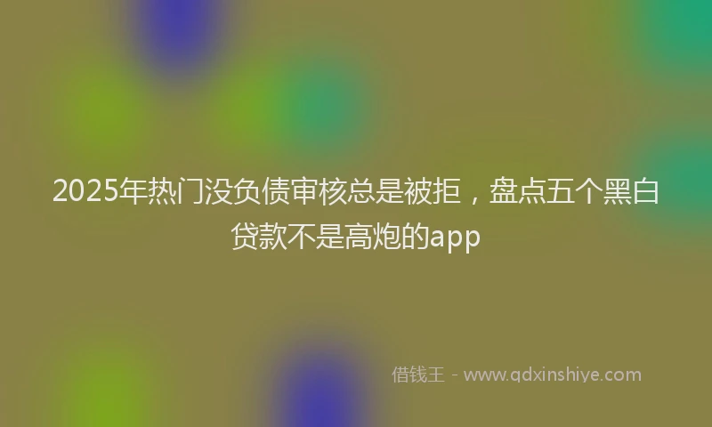 2025年热门没负债审核总是被拒，盘点五个黑白贷款不是高炮的app