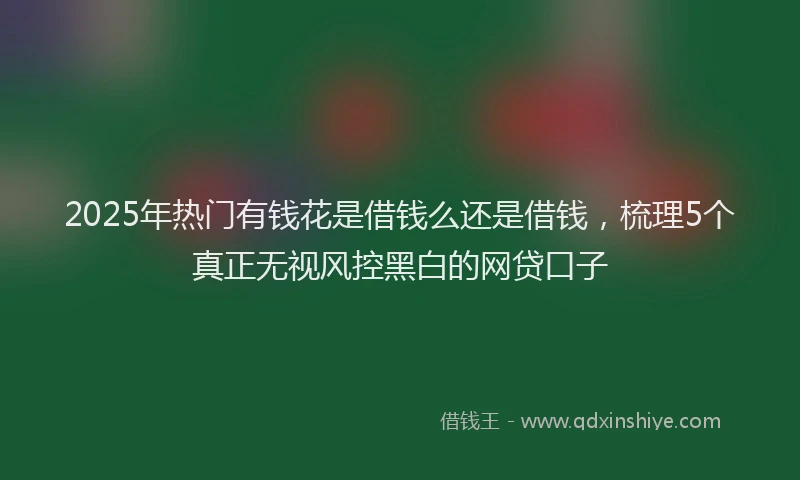 2025年热门有钱花是借钱么还是借钱，梳理5个真正无视风控黑白的网贷口子