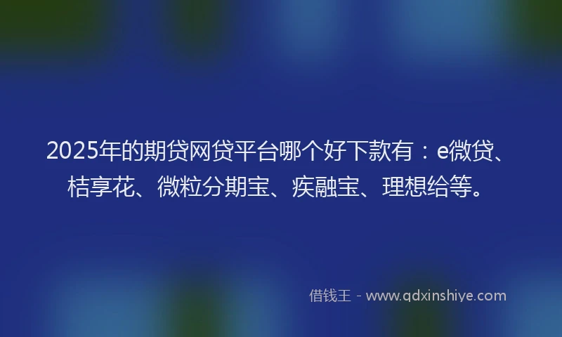 2025年的期贷网贷平台哪个好下款有：e微贷、桔享花、微粒分期宝、疾融宝、理想给等。