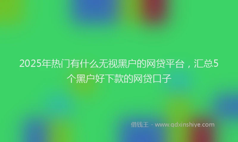 2025年热门有什么无视黑户的网贷平台，汇总5个黑户好下款的网贷口子