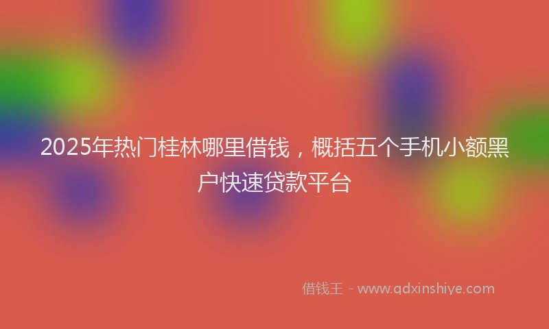 2025年热门桂林哪里借钱，概括五个手机小额黑户快速贷款平台