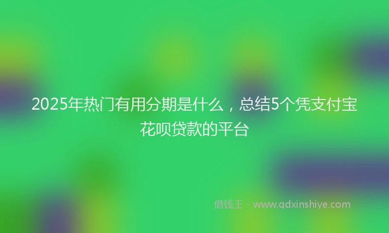 2025年热门有用分期是什么，总结5个凭支付宝花呗贷款的平台