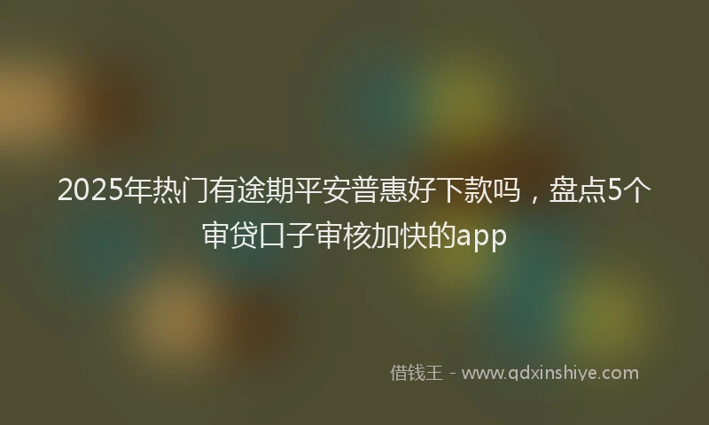 2025年热门有途期平安普惠好下款吗，盘点5个审贷口子审核加快的app
