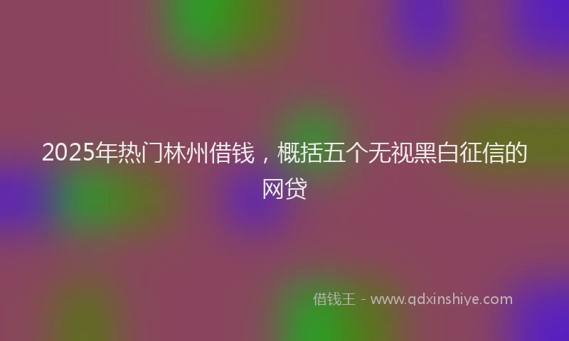 2025年热门林州借钱，概括五个无视黑白征信的网贷