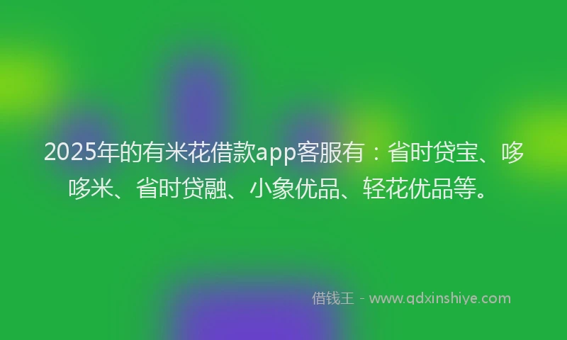 2025年的有米花借款app客服有：省时贷宝、哆哆米、省时贷融、小象优品、轻花优品等。