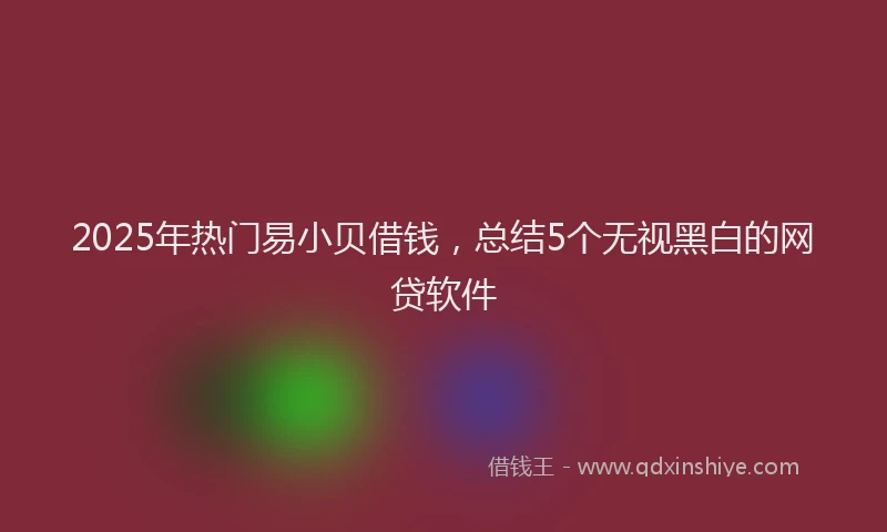 2025年热门易小贝借钱，总结5个无视黑白的网贷软件