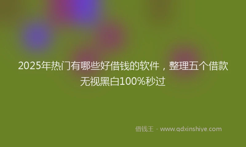 2025年热门有哪些好借钱的软件，整理五个借款无视黑白100%秒过